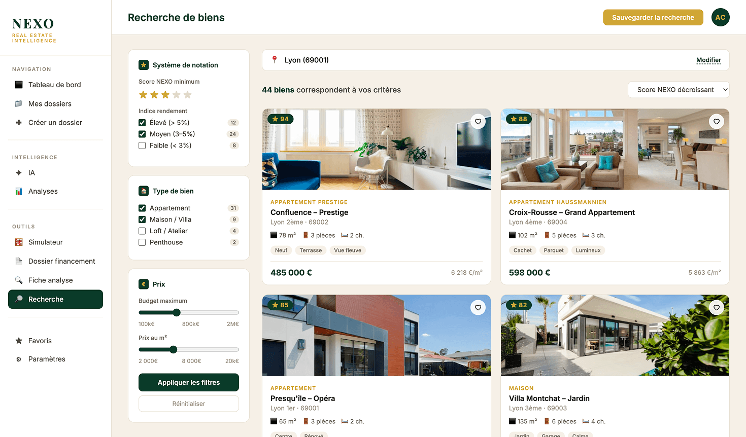 PLATEFORME IMMOBILIÈRE POUR EXPATRIÉS — écran 2